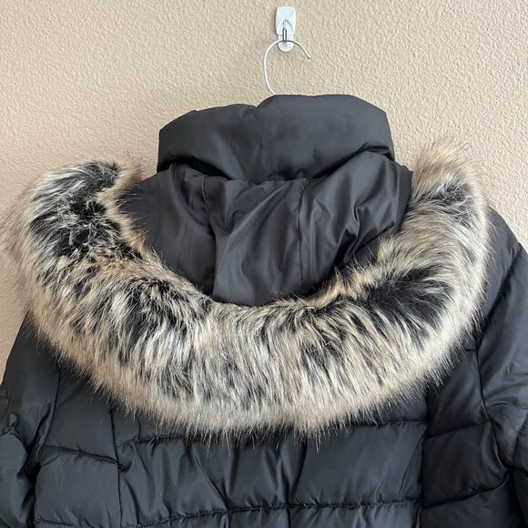 London Fog Faux Fur Trim Hooded Down Puffer Coat - Picture 10 of 10